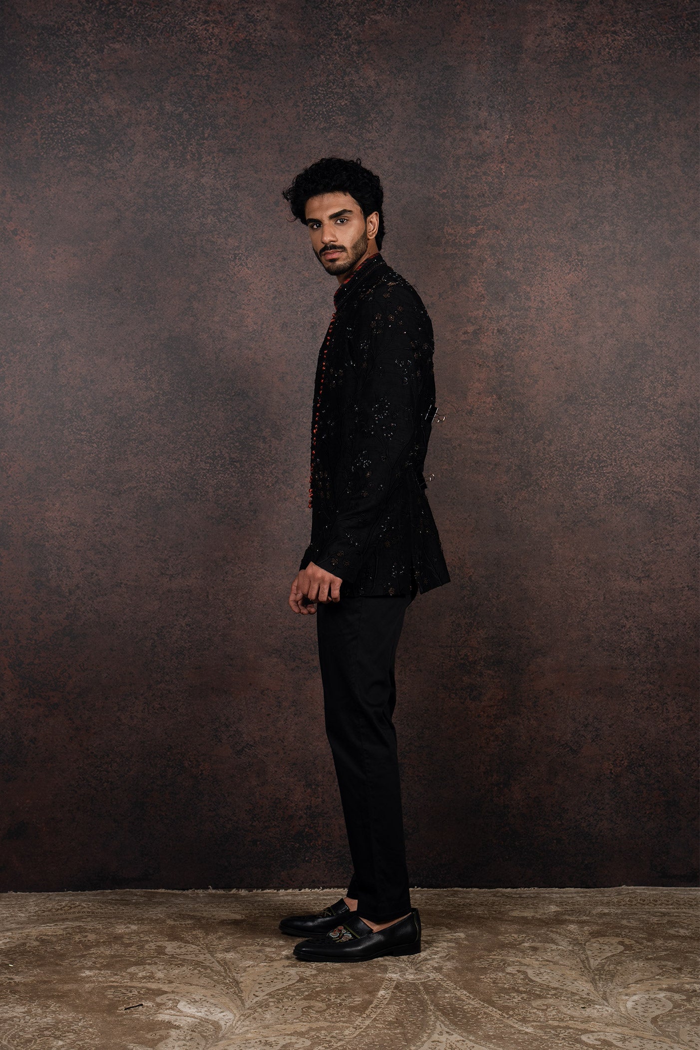 Rich Black Bandhgala Set | MURAQQA