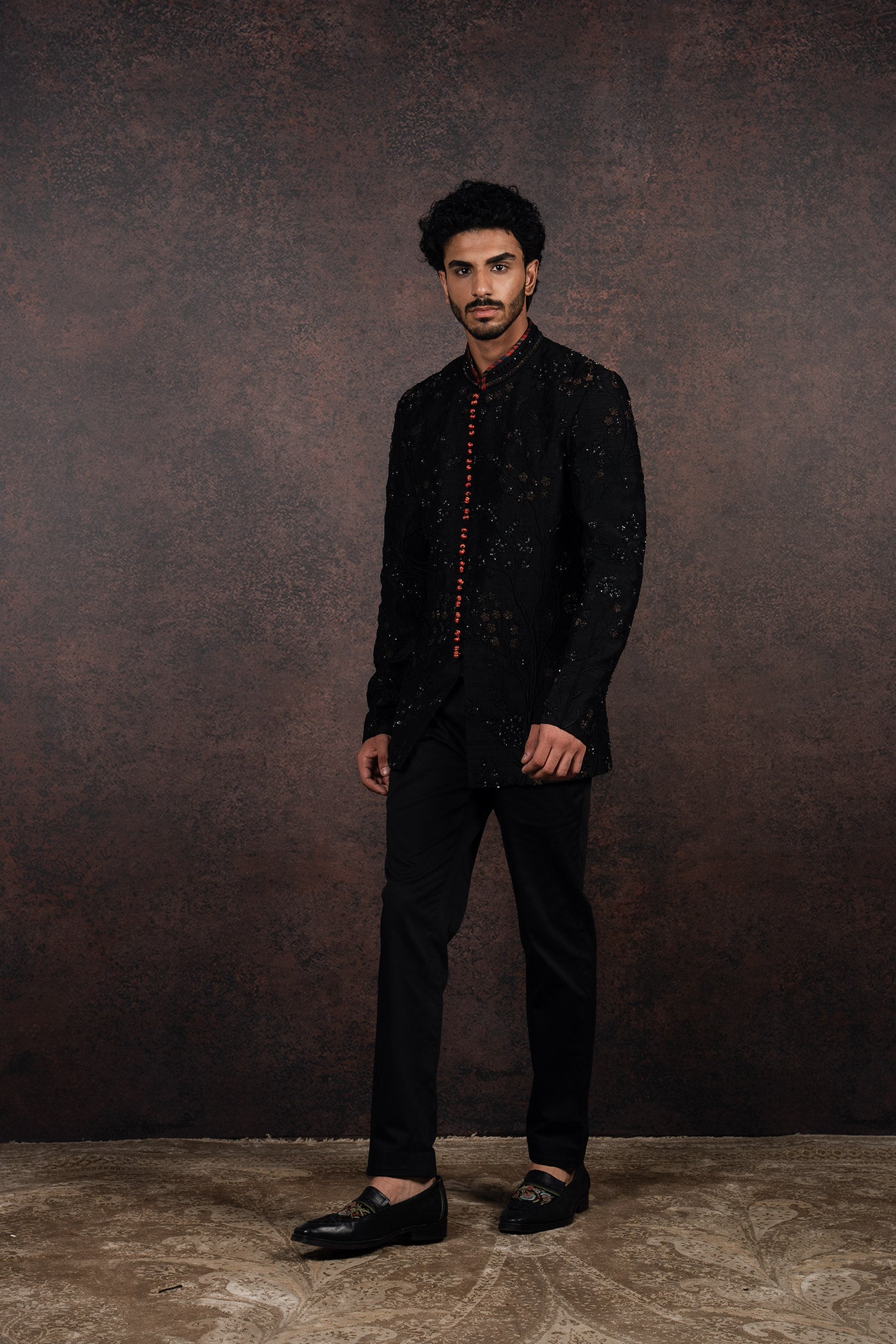 Rich Black Bandhgala Set | MURAQQA