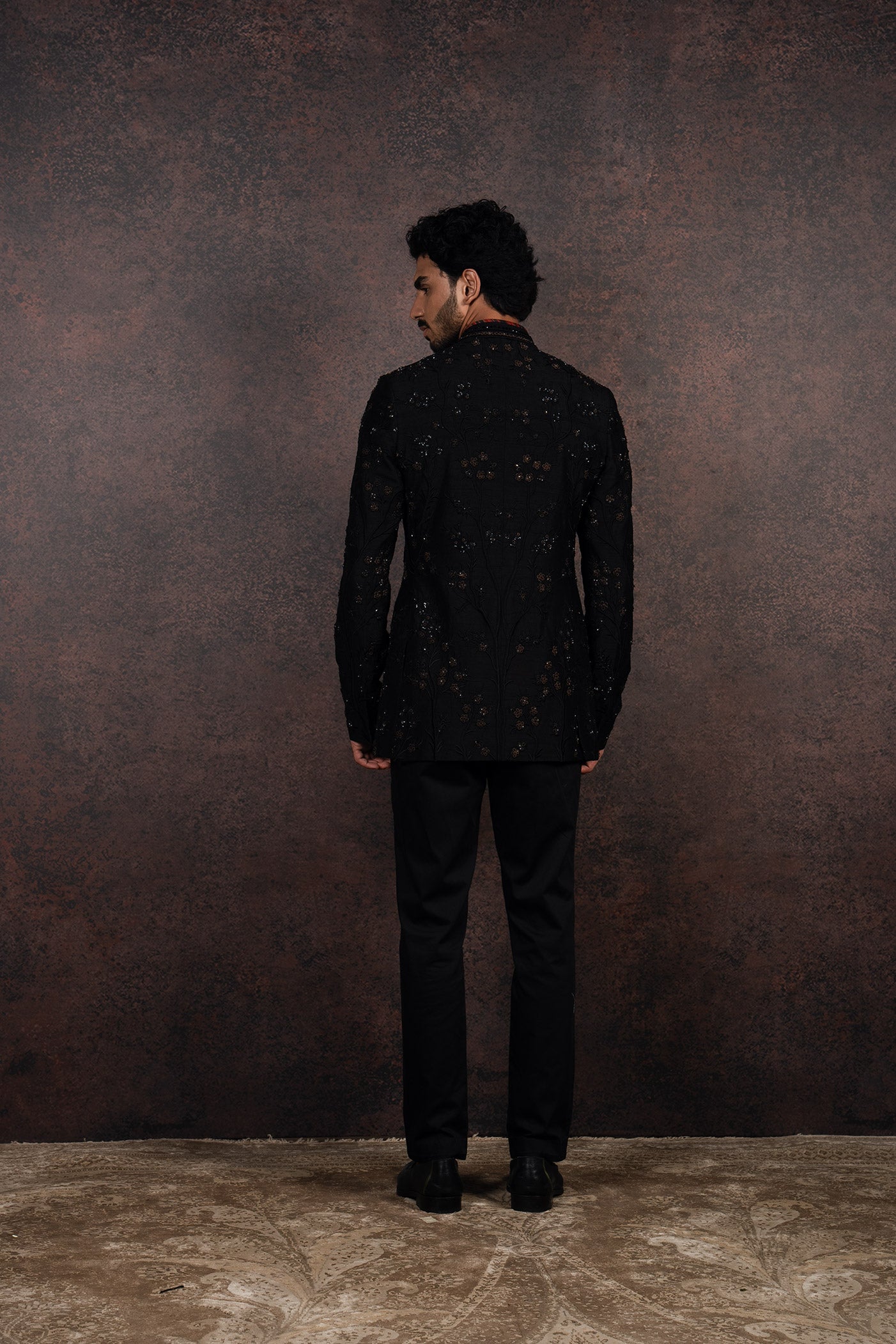 Rich Black Bandhgala Set | MURAQQA