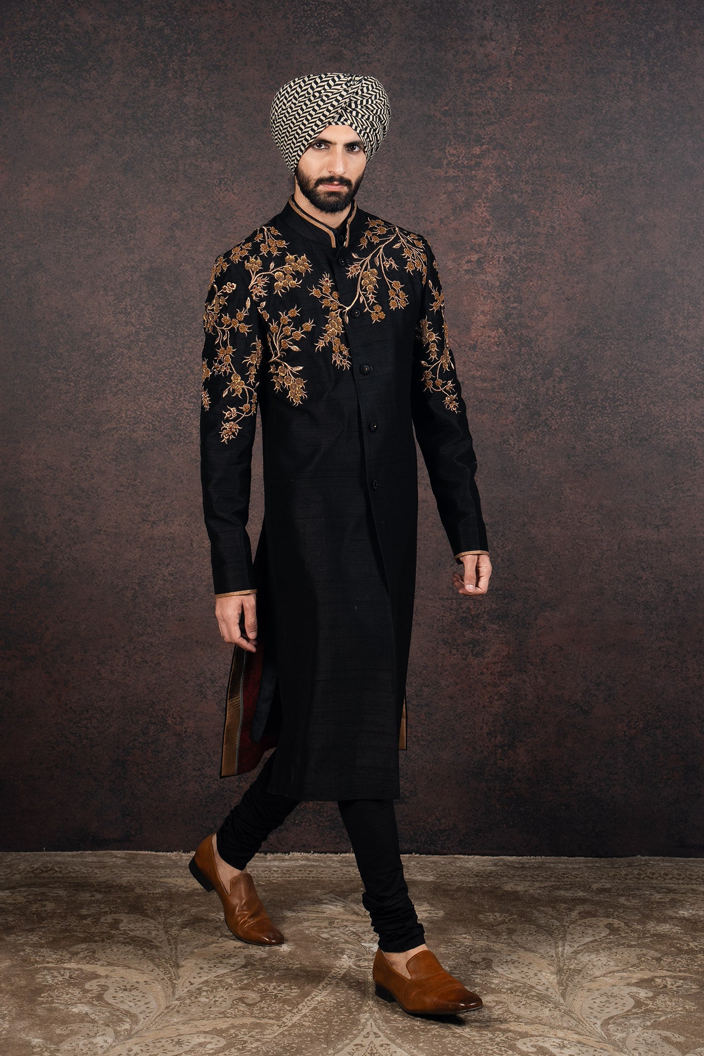Rich Black Sherwani Set | MURAQQA
