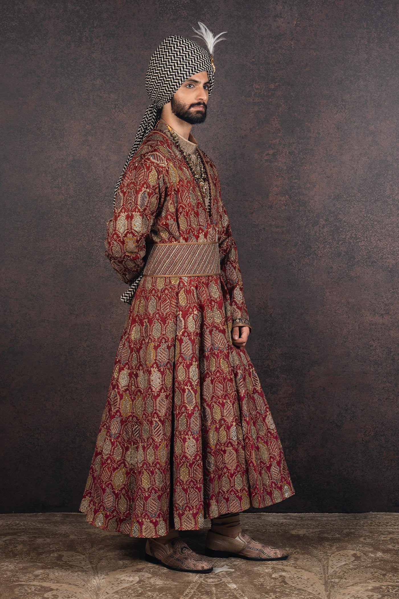 Ruby-Fuschia Ombre Sherwani Set | MURAQQA