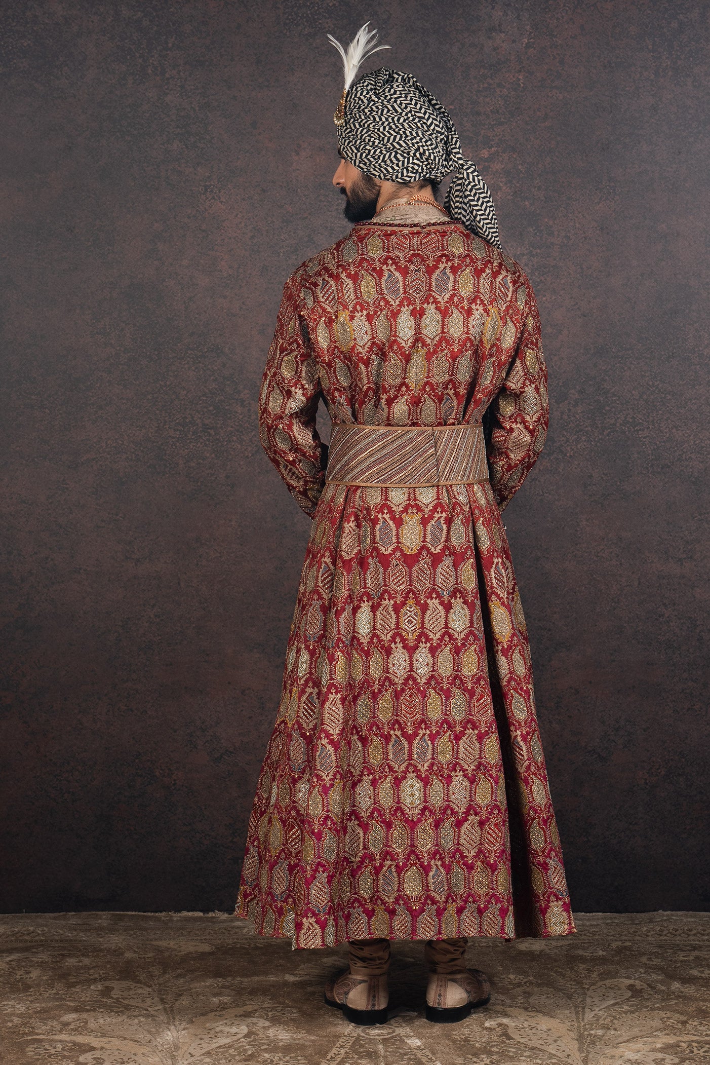 Ruby-Fuschia Ombre Sherwani Set | MURAQQA