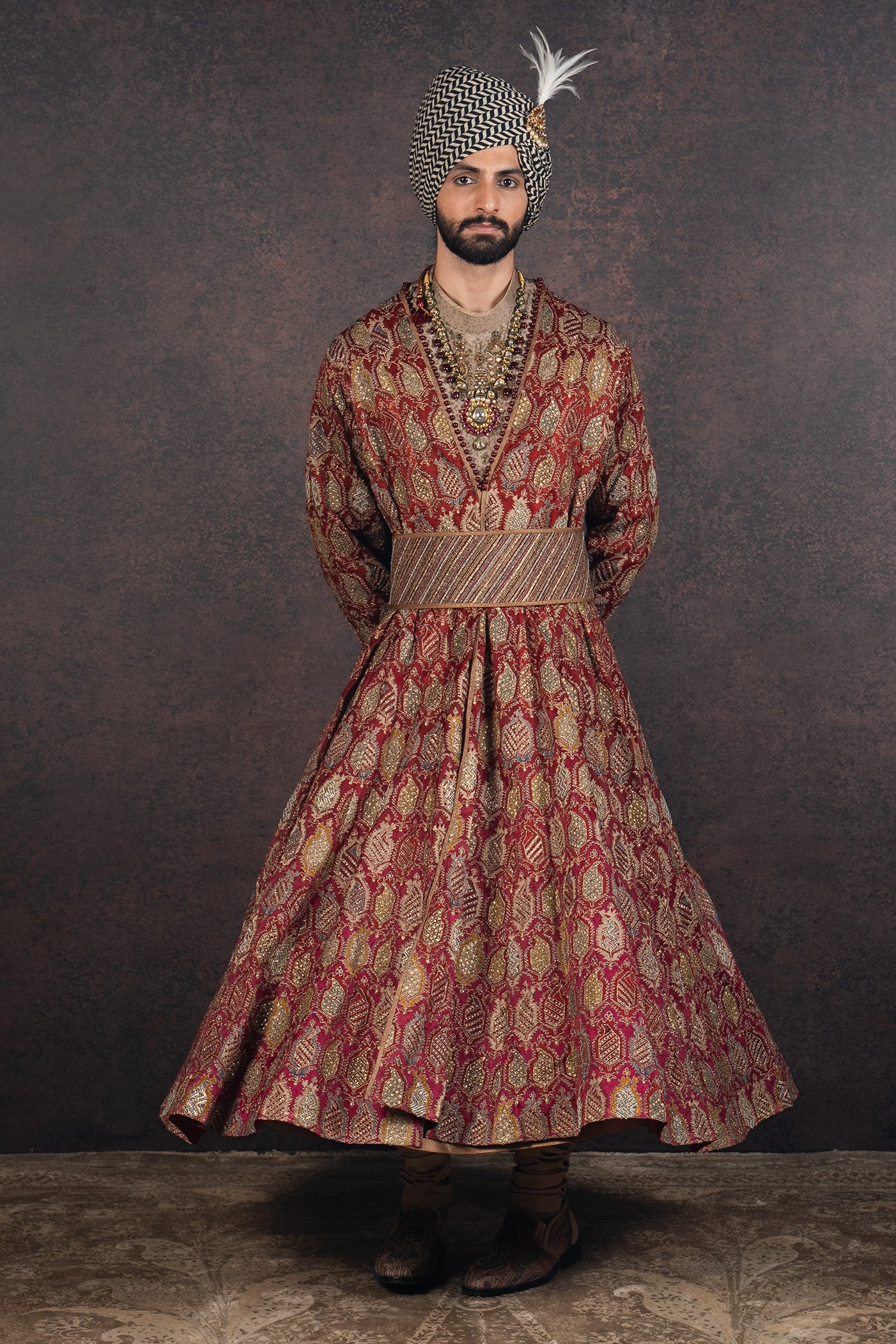 Ruby-Fuschia Ombre Sherwani Set | MURAQQA