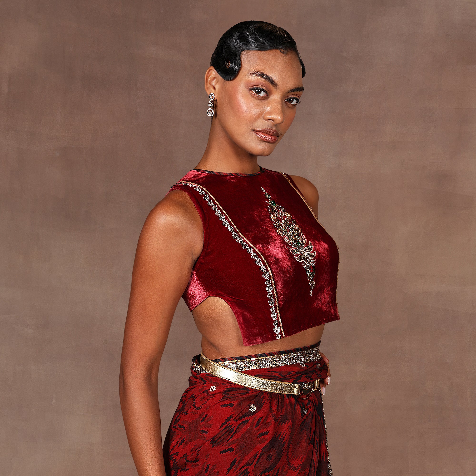 Ruby Red Saree Set | EAST