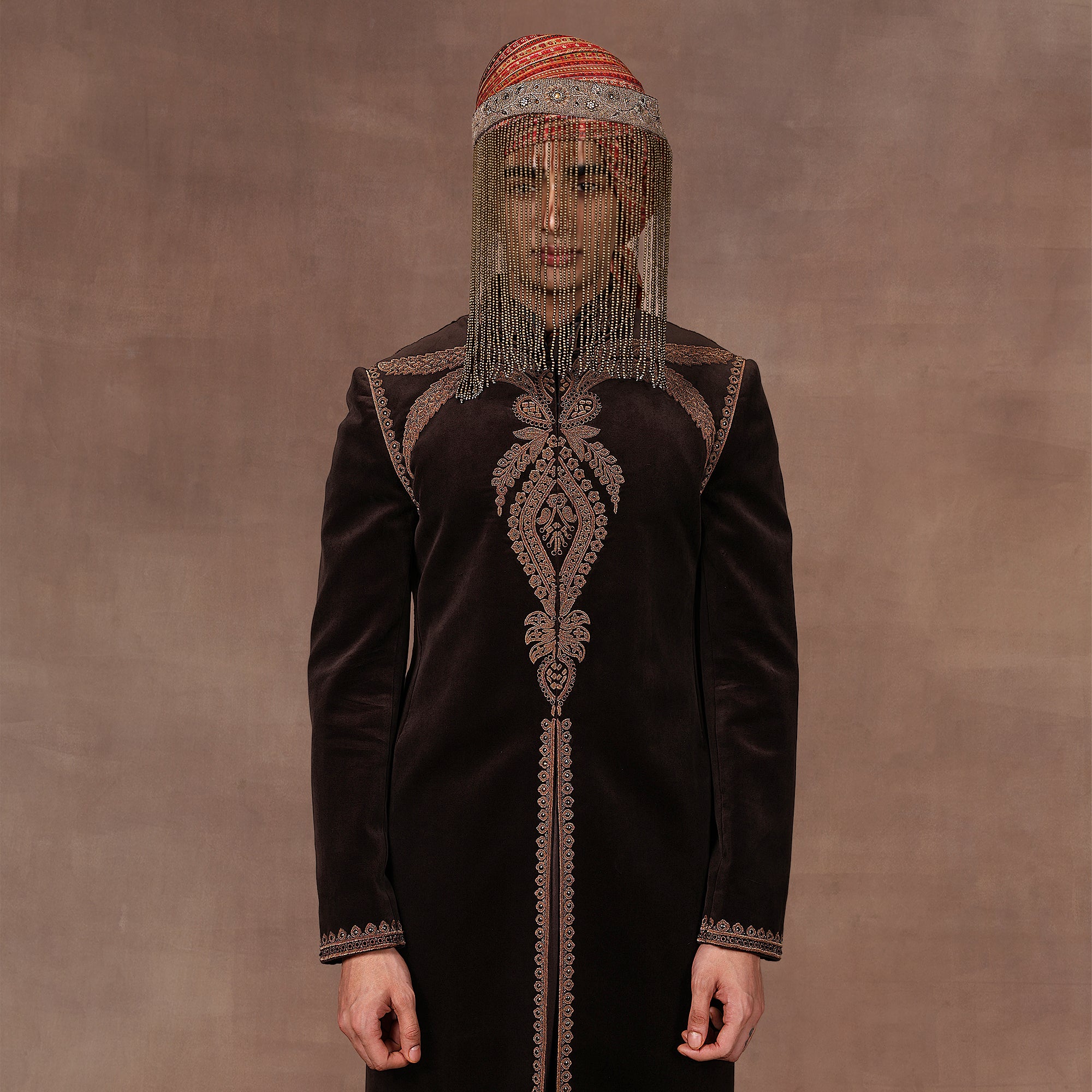 Rust Brown Embroidered Sehera