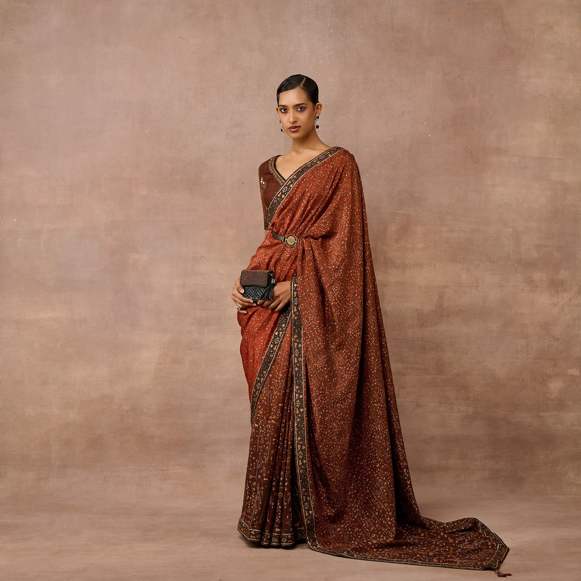 Rust Red Saree Set | EAST
