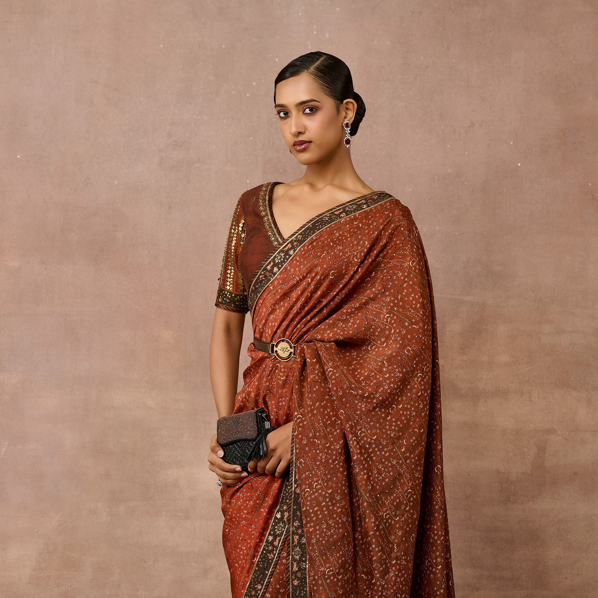 Rust Red Saree Set | EAST