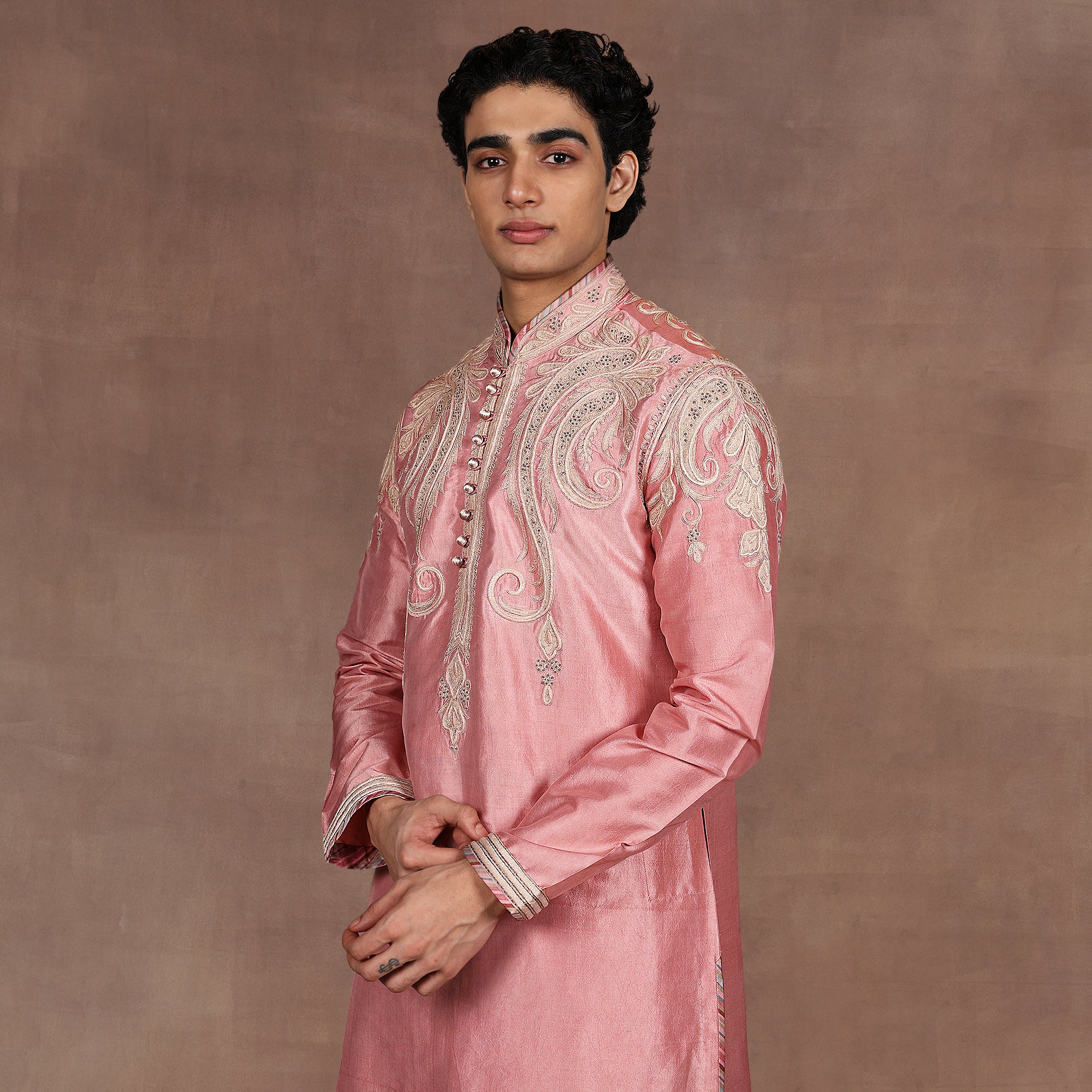 Salmon Pink Kurta Set | EAST