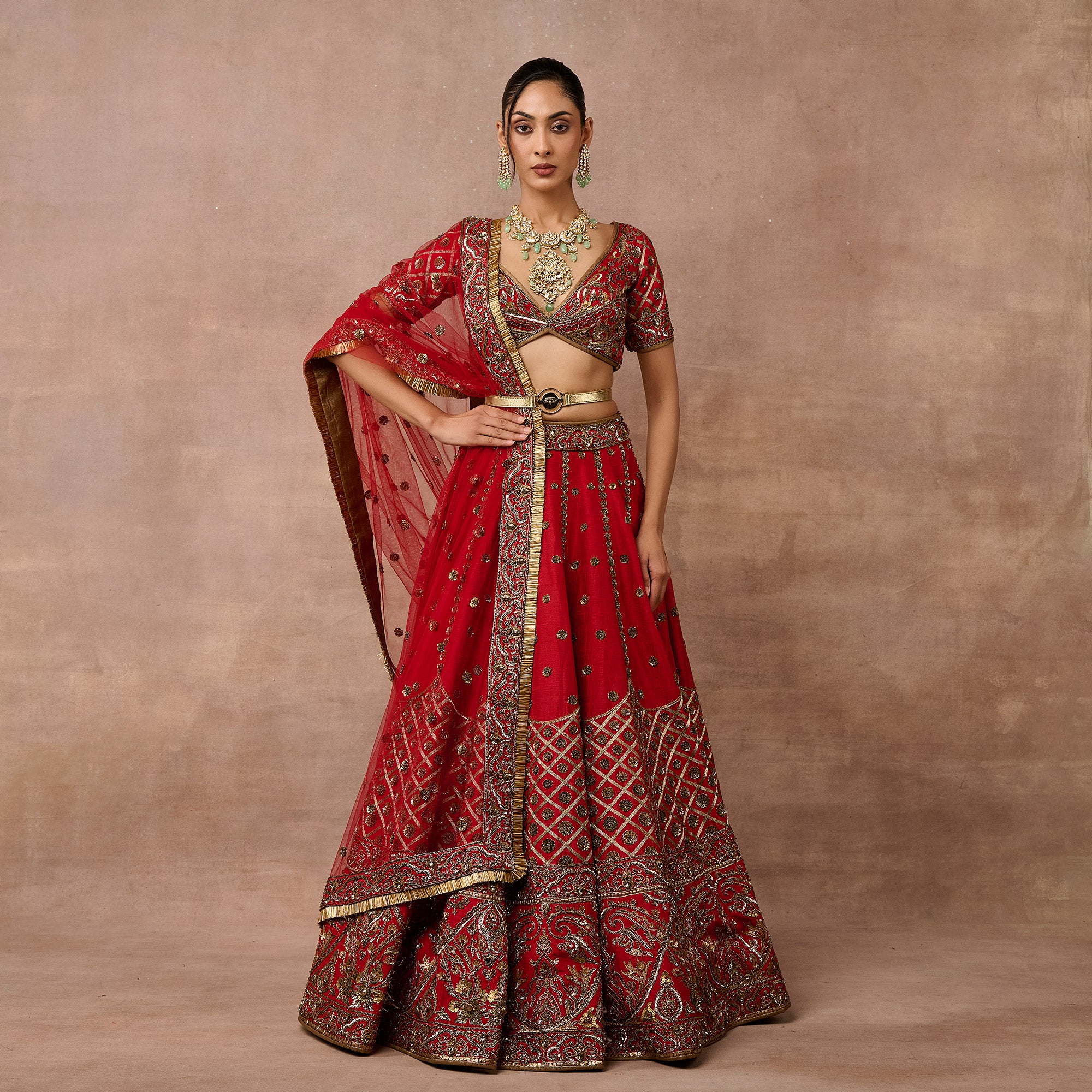 Scarlet Red Lehenga Set | EAST