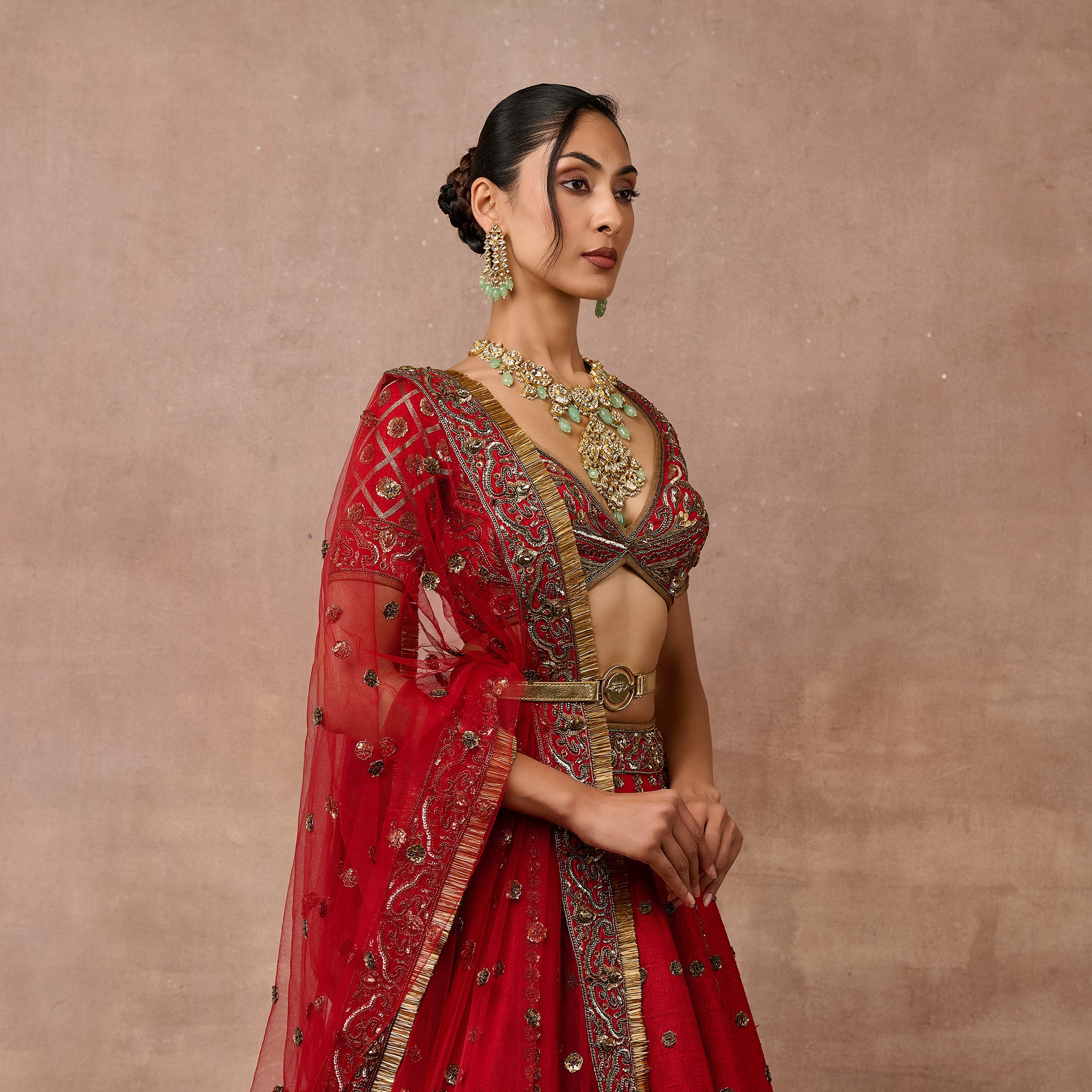 Scarlet Red Lehenga Set | EAST