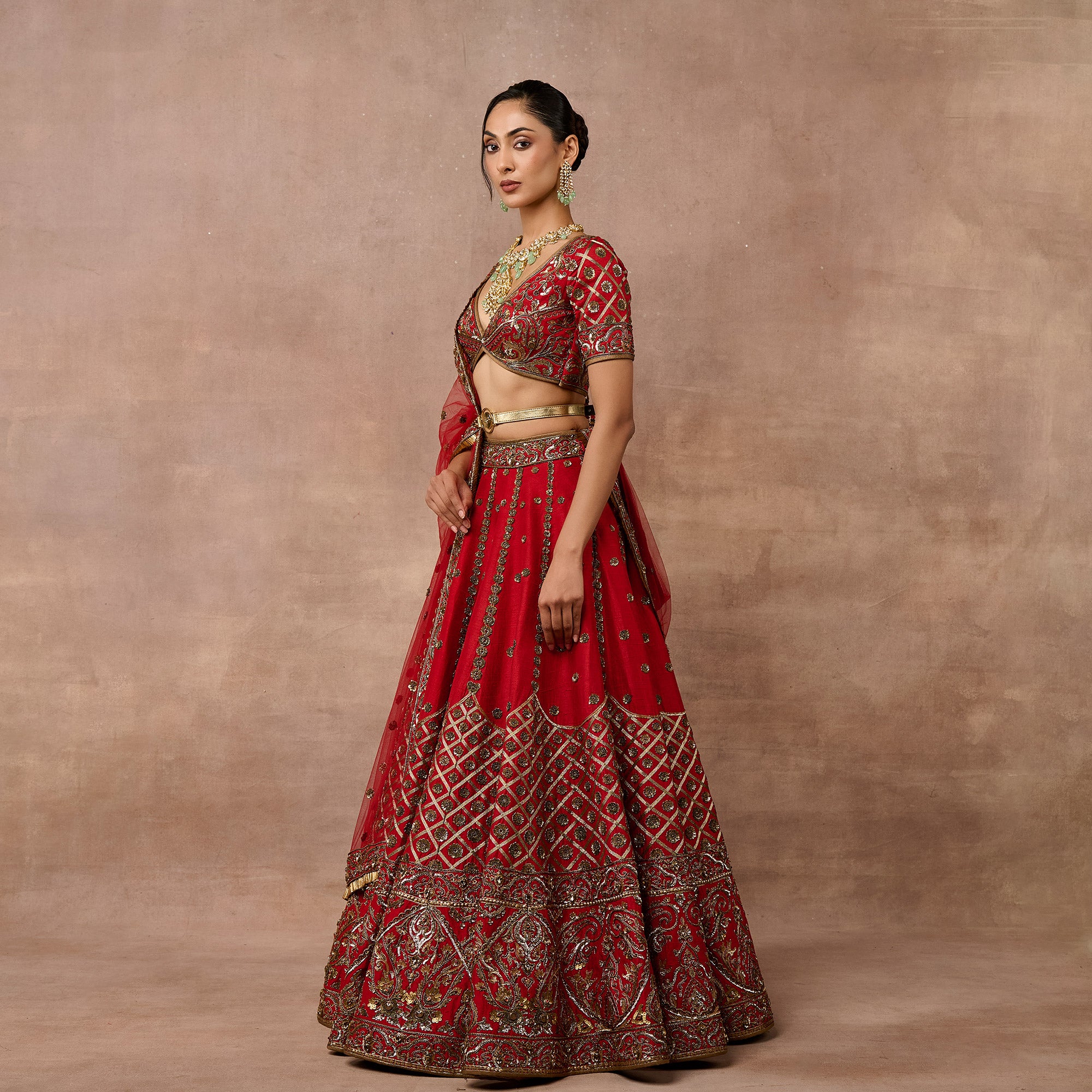 Scarlet Red Lehenga Set | EAST