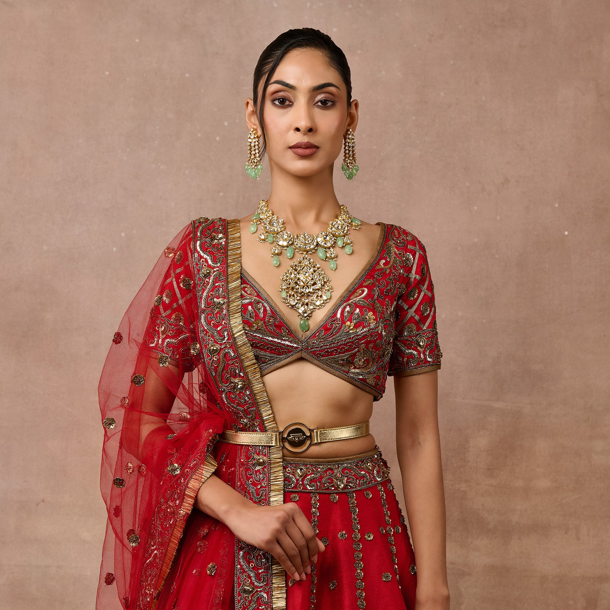Scarlet Red Lehenga Set | EAST