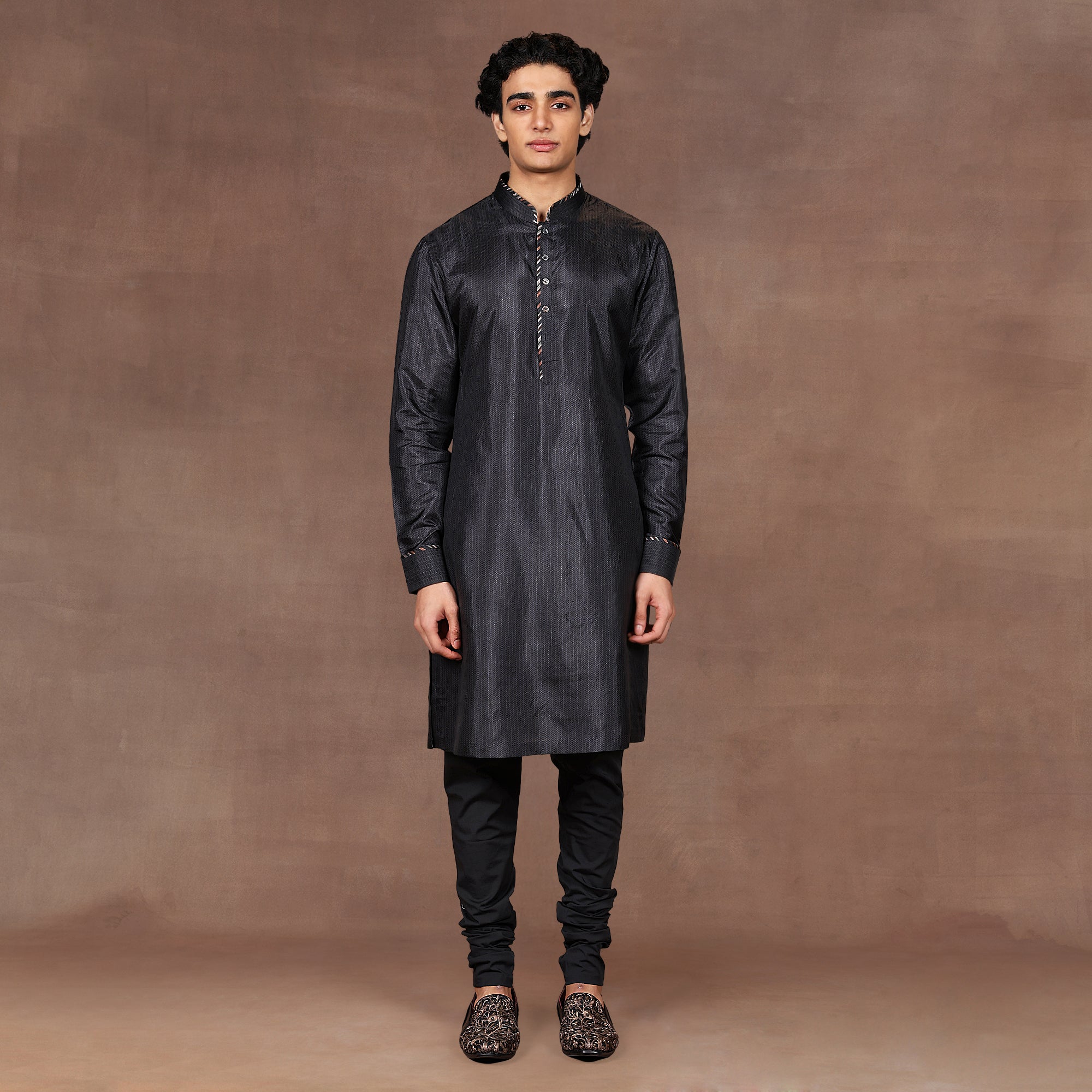 Slate Black Nehru Jacket Set | EAST