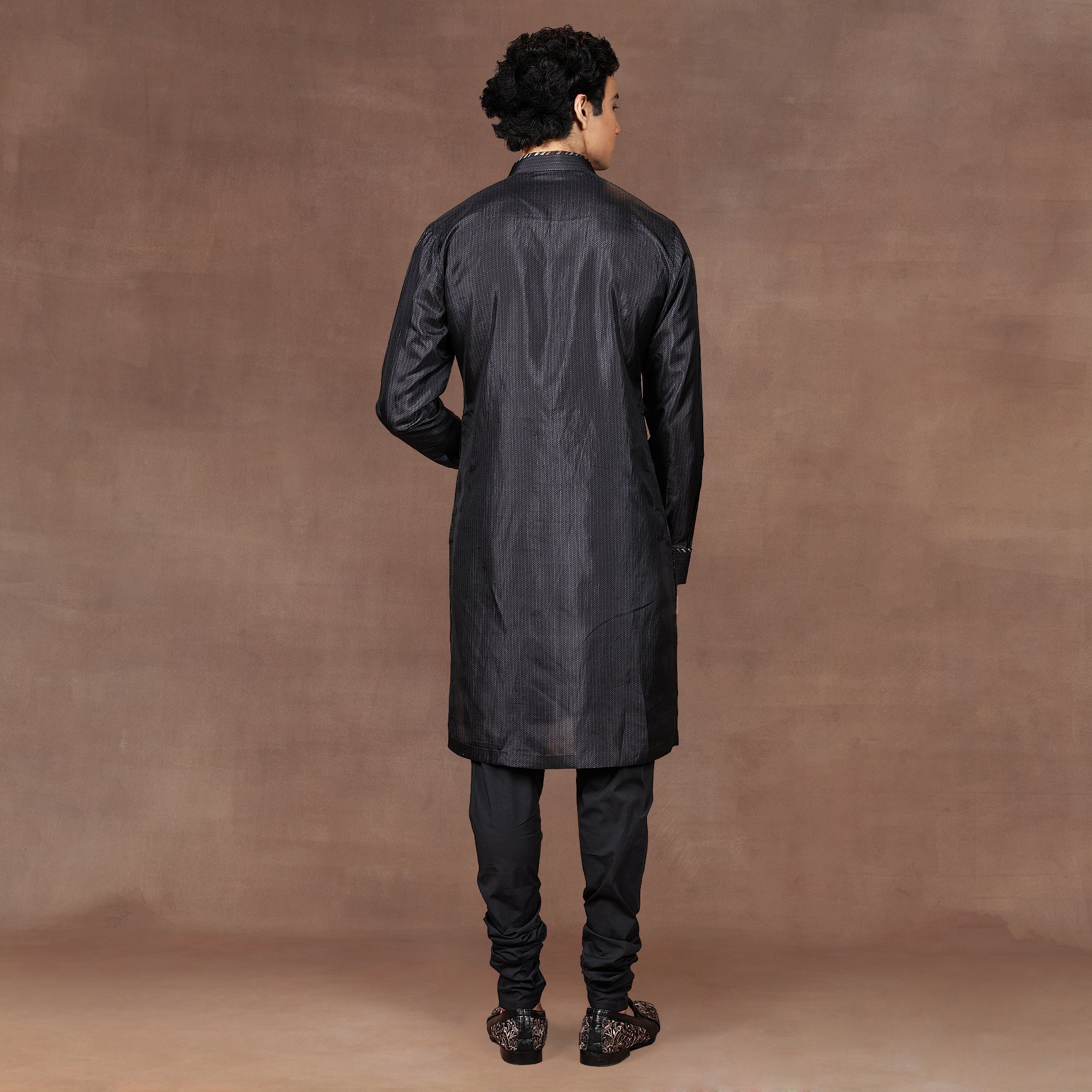 Slate Black Nehru Jacket Set | EAST