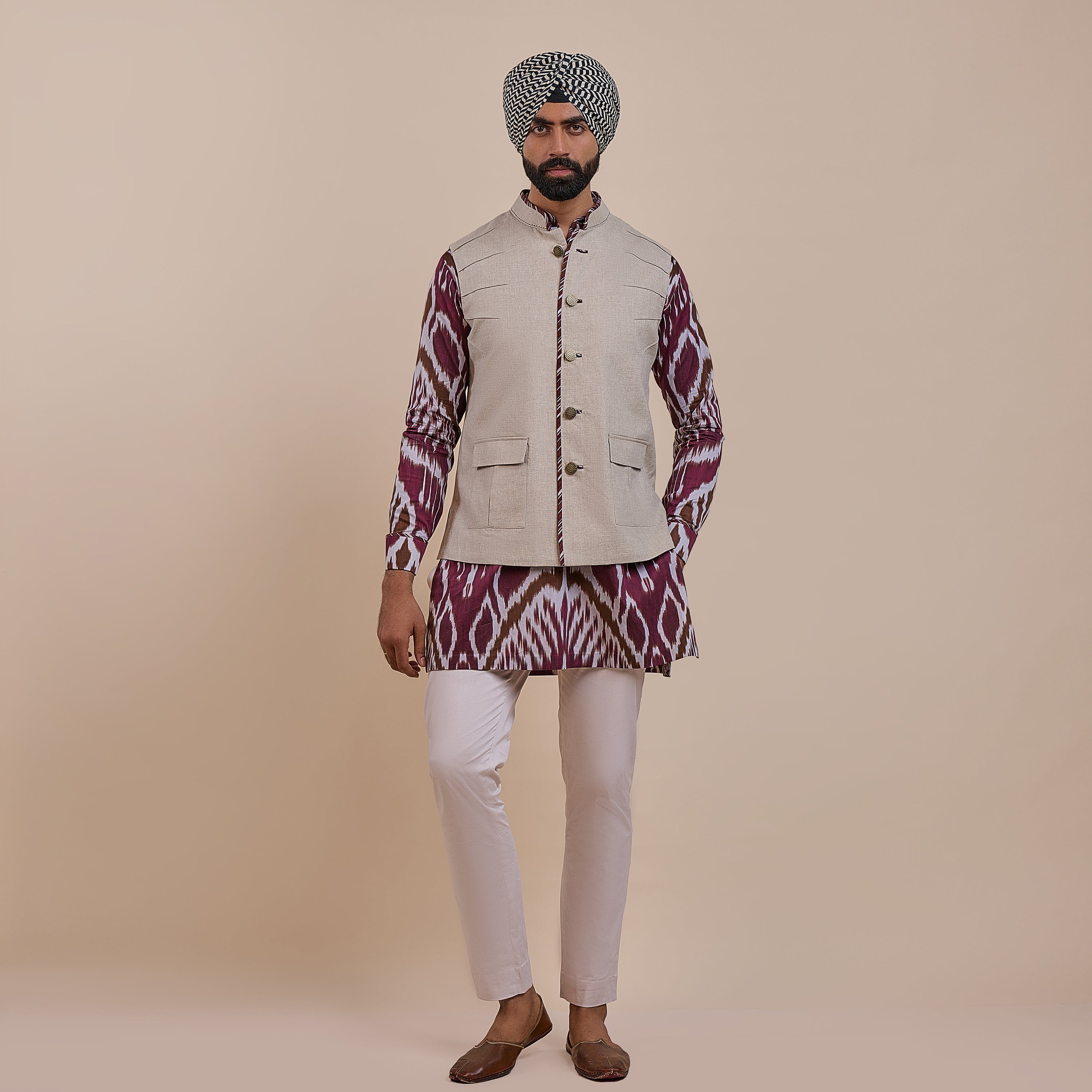 Slate Pearl Nehru Jacket | ATTH