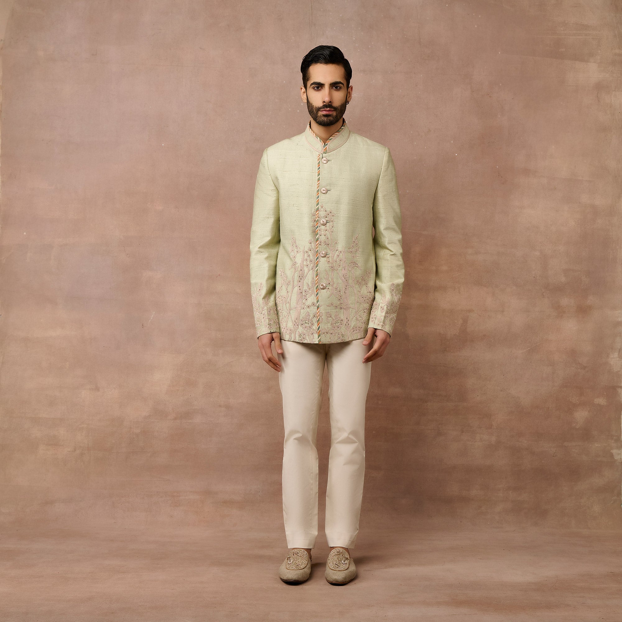 Soft Mint Green Bandhgala Set | EAST