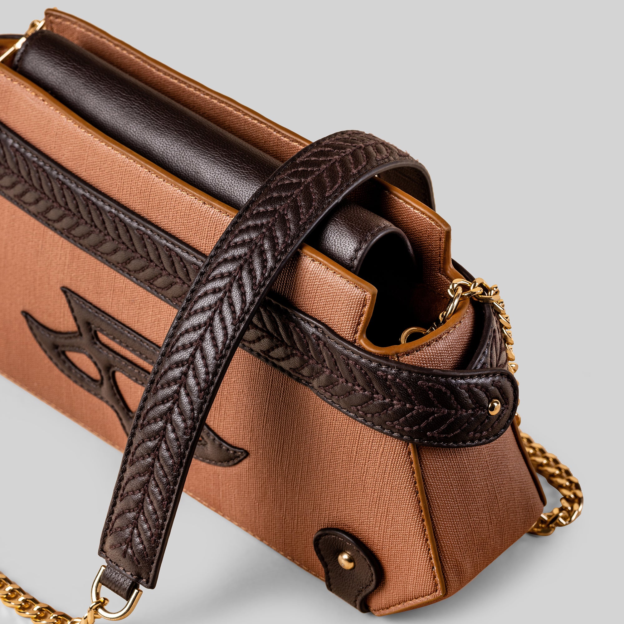 Tan-Brown Phoenix Clutch Bag