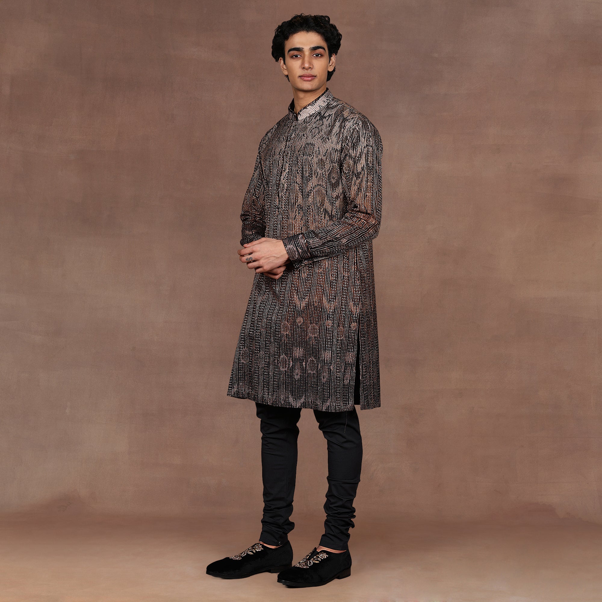 Taupe - Black Ombre Kurta Set | EAST