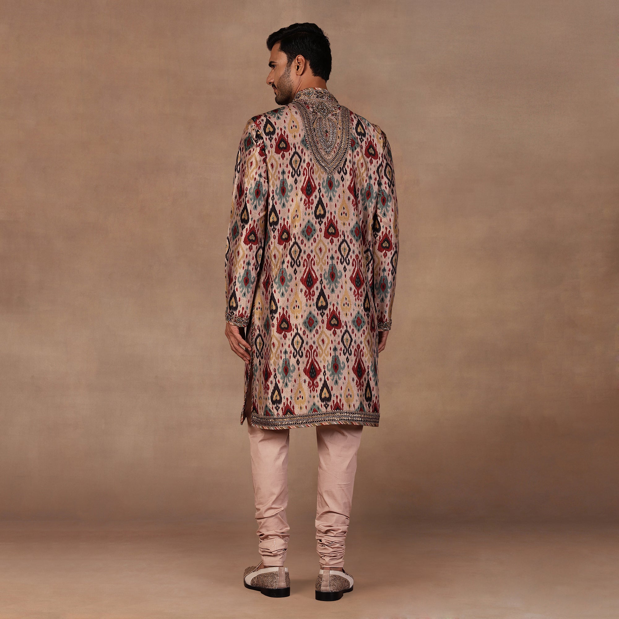 Taupe Ikat Kurta Set | EAST