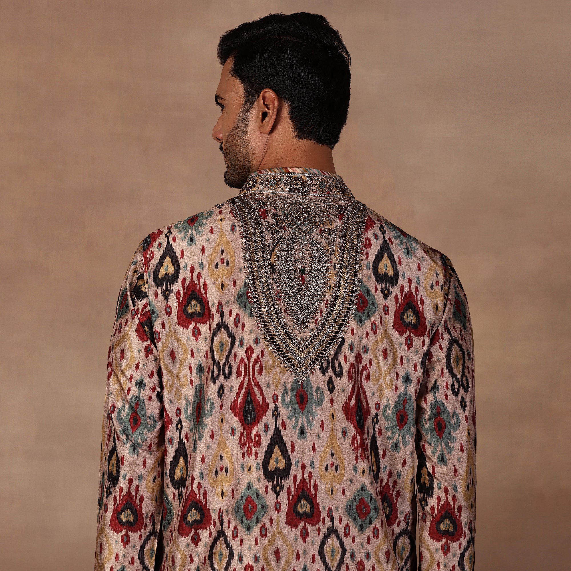 Taupe Ikat Kurta Set | EAST