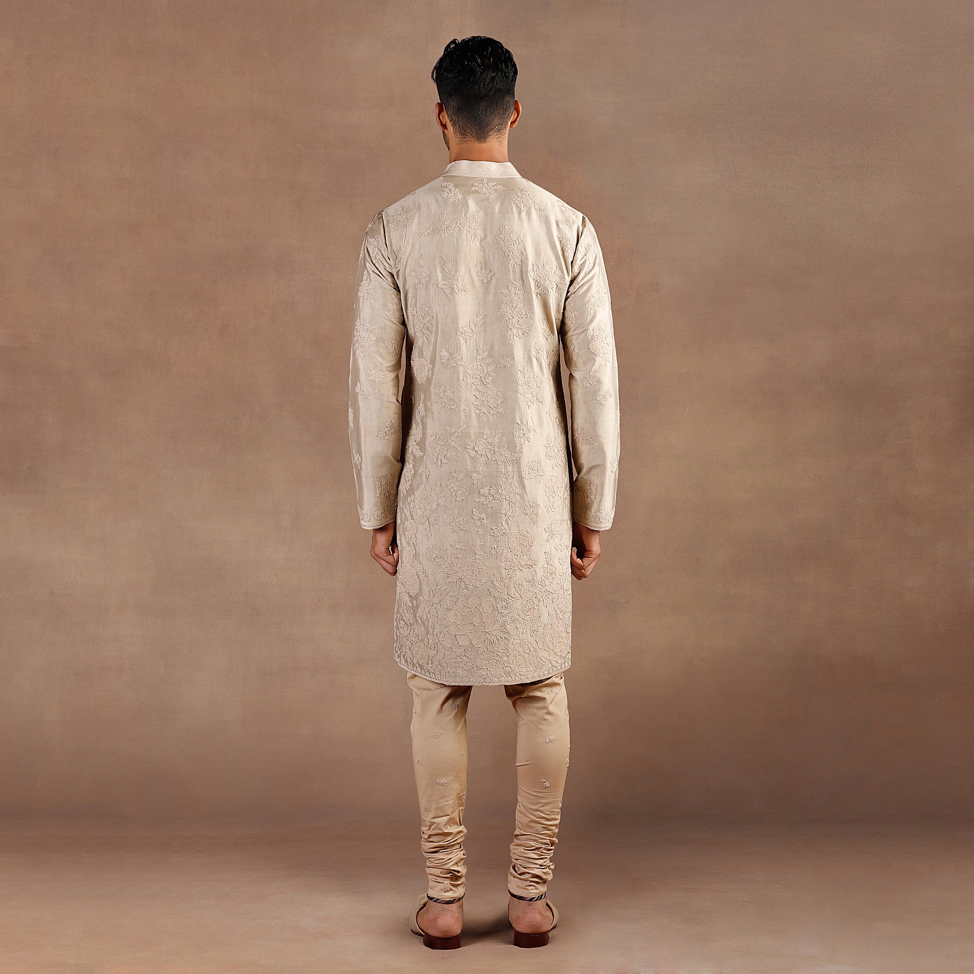 Taupe Monochrome Kurta Set | EAST
