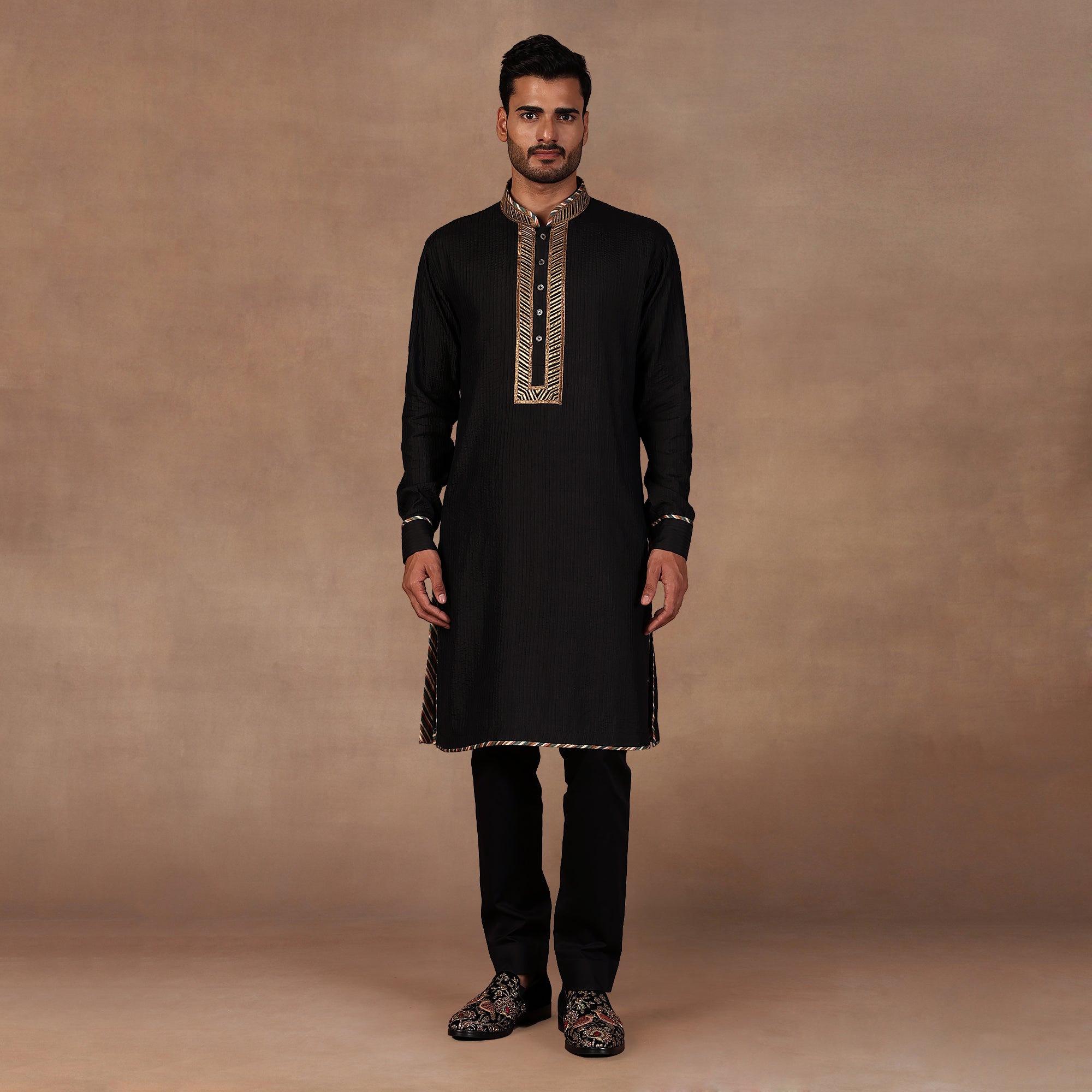 Turquoise Ombre Nehru Jacket Set | EAST