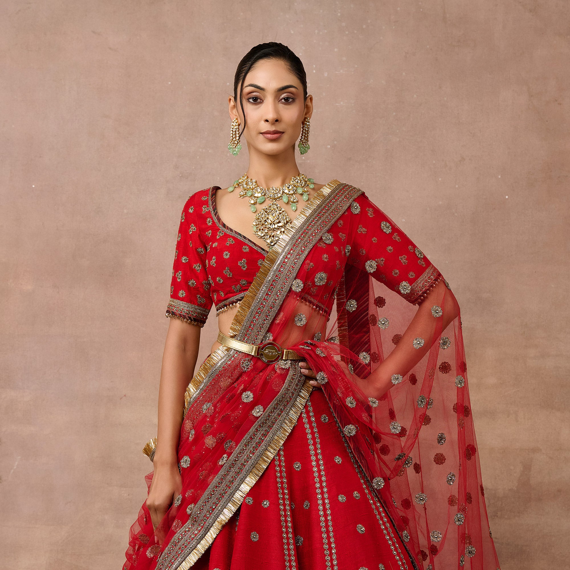 Vermilion Red Lehenga Set | EAST