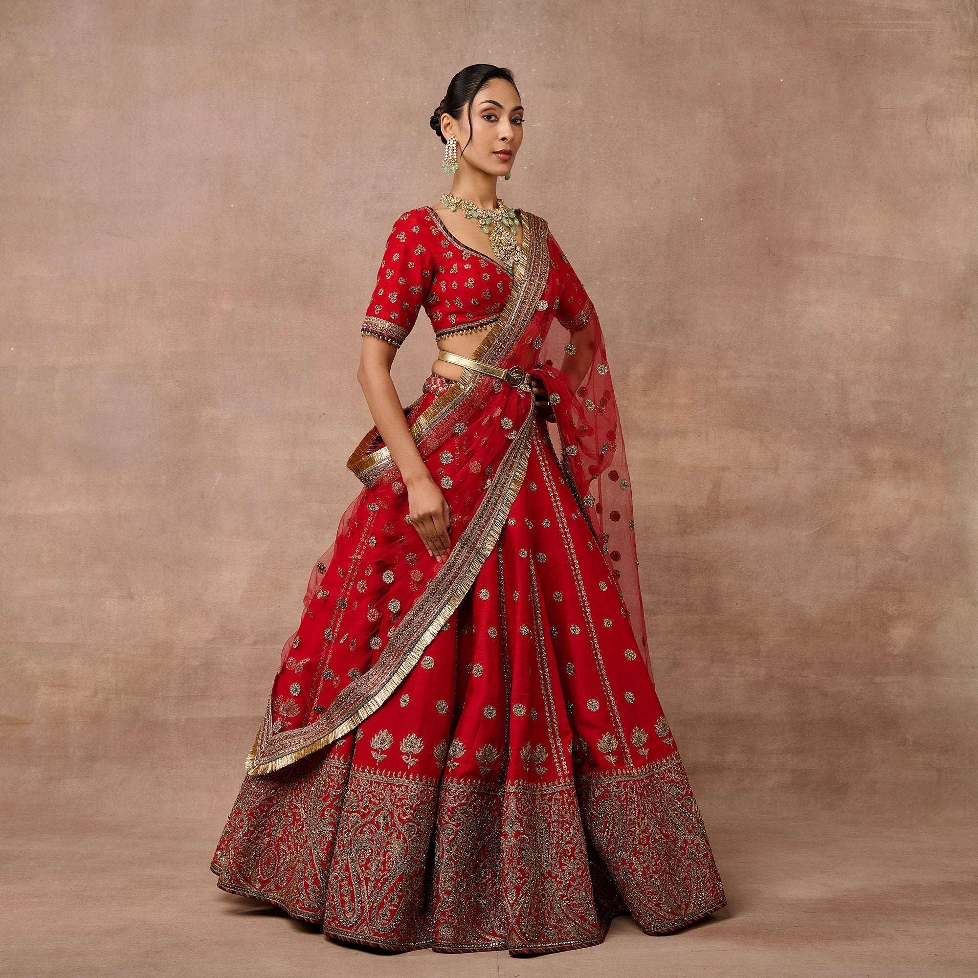 Vermilion Red Lehenga Set | EAST