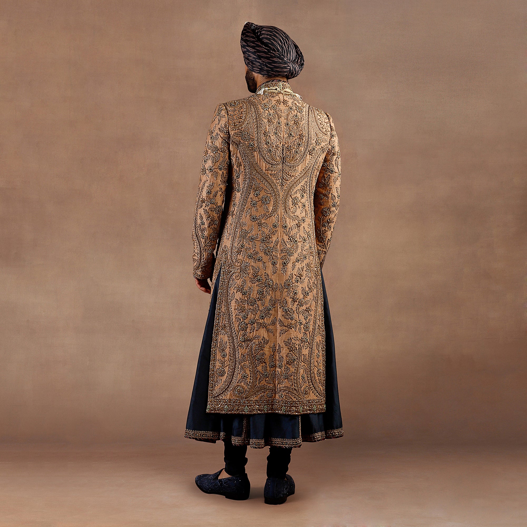 Walnut - Prussian Blue Sherwani Set | EAST