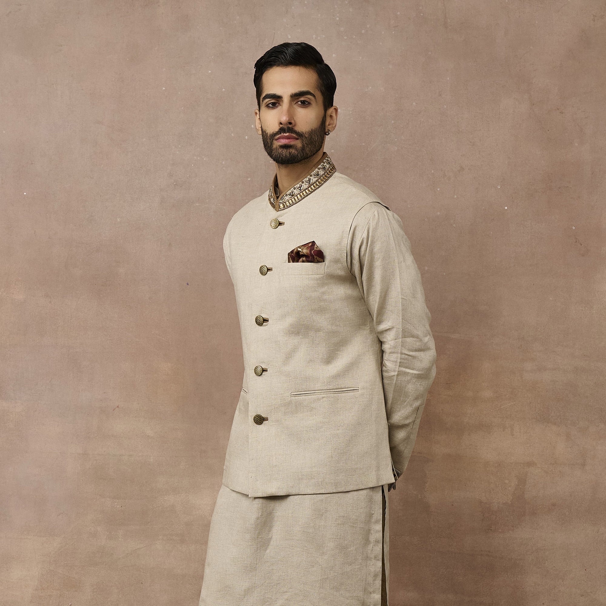 Warm Grey Nehru Jacket | EAST