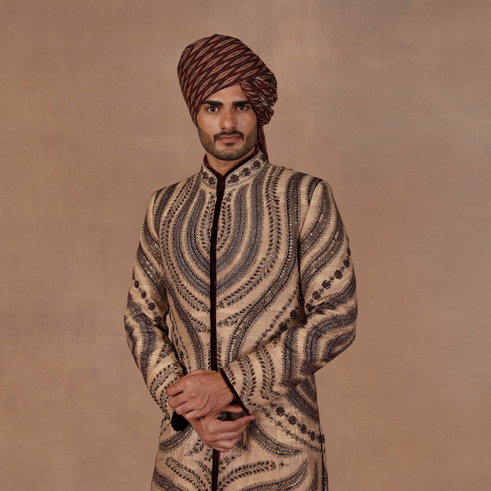 Warm Taupe Sherwani Set | EAST