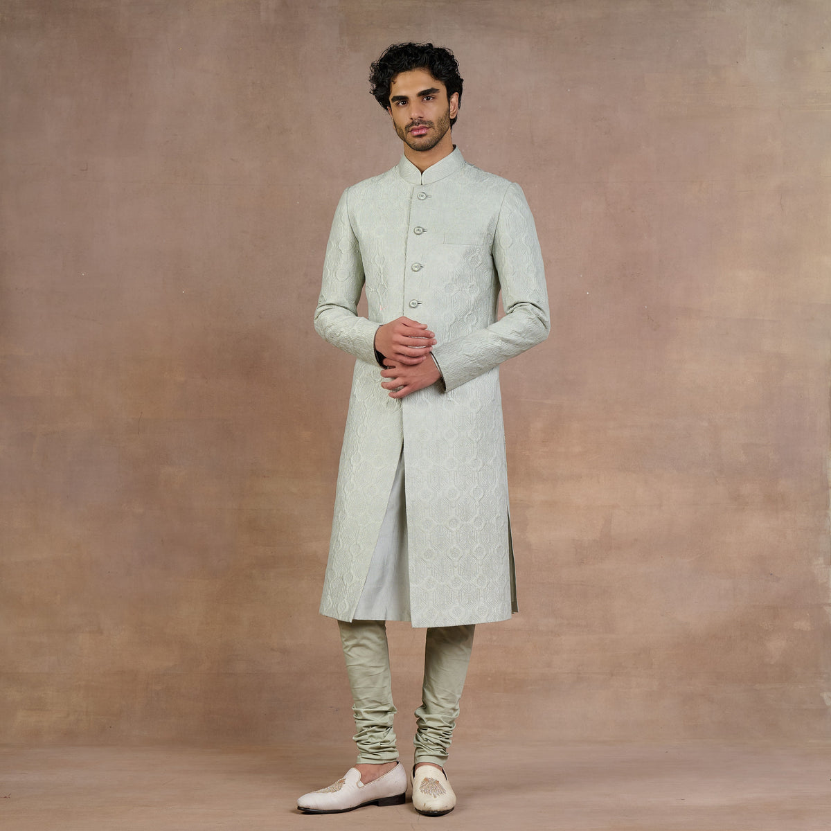 Sage Green Sherwani Set | Siddi