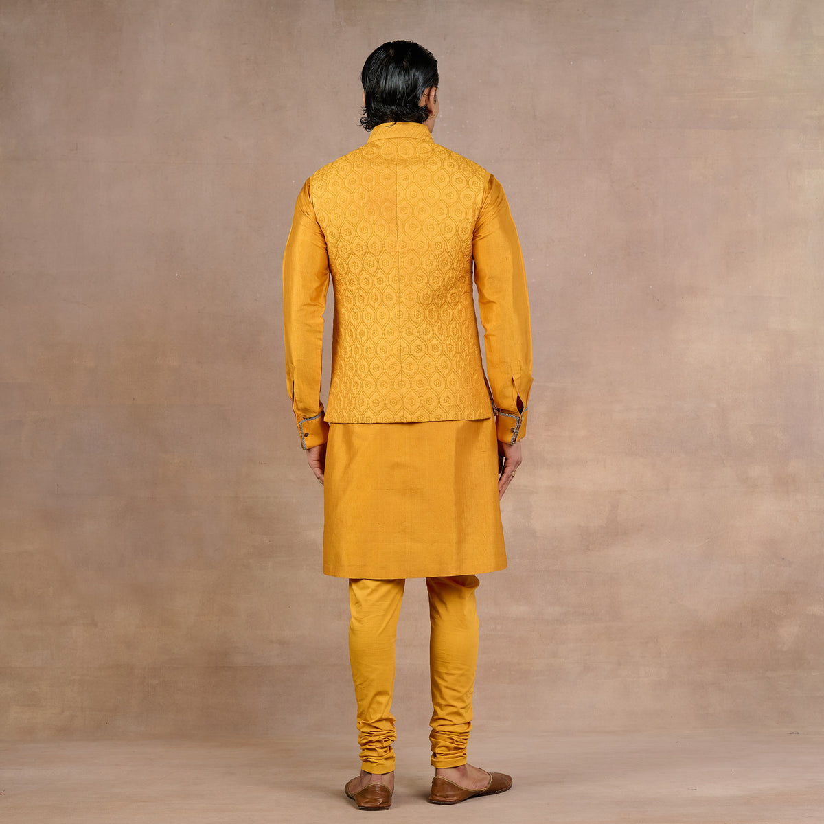 Ochre Mustard Nehru Jacket | Siddi
