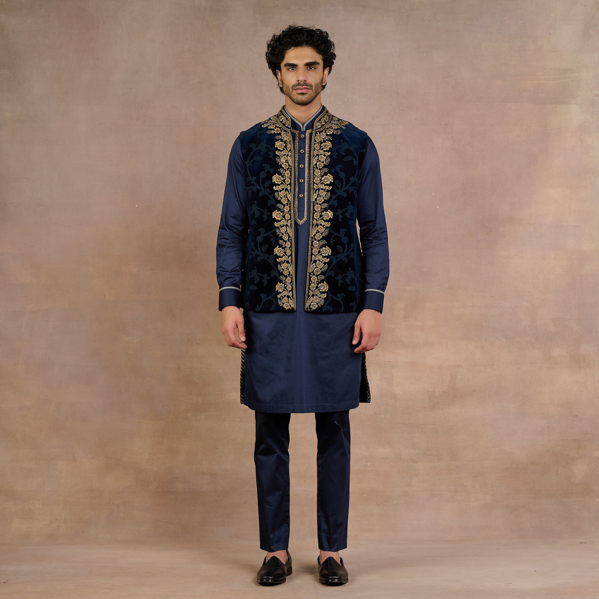 Midnight Blue Nehru Jacket | Siddi