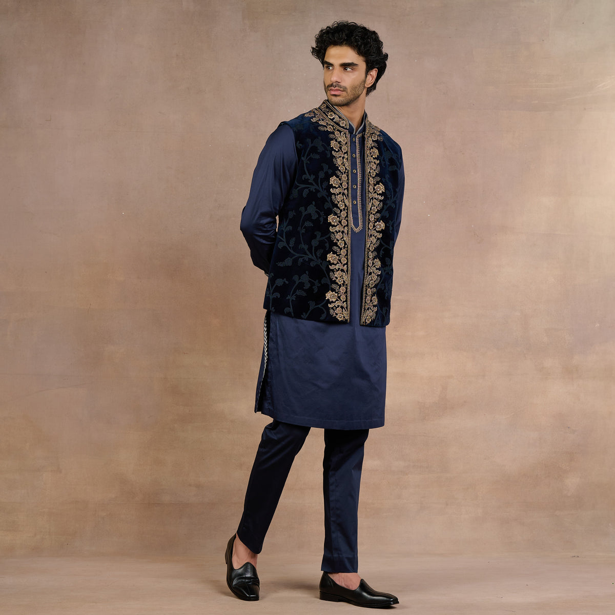 Midnight Blue Nehru Jacket | Siddi