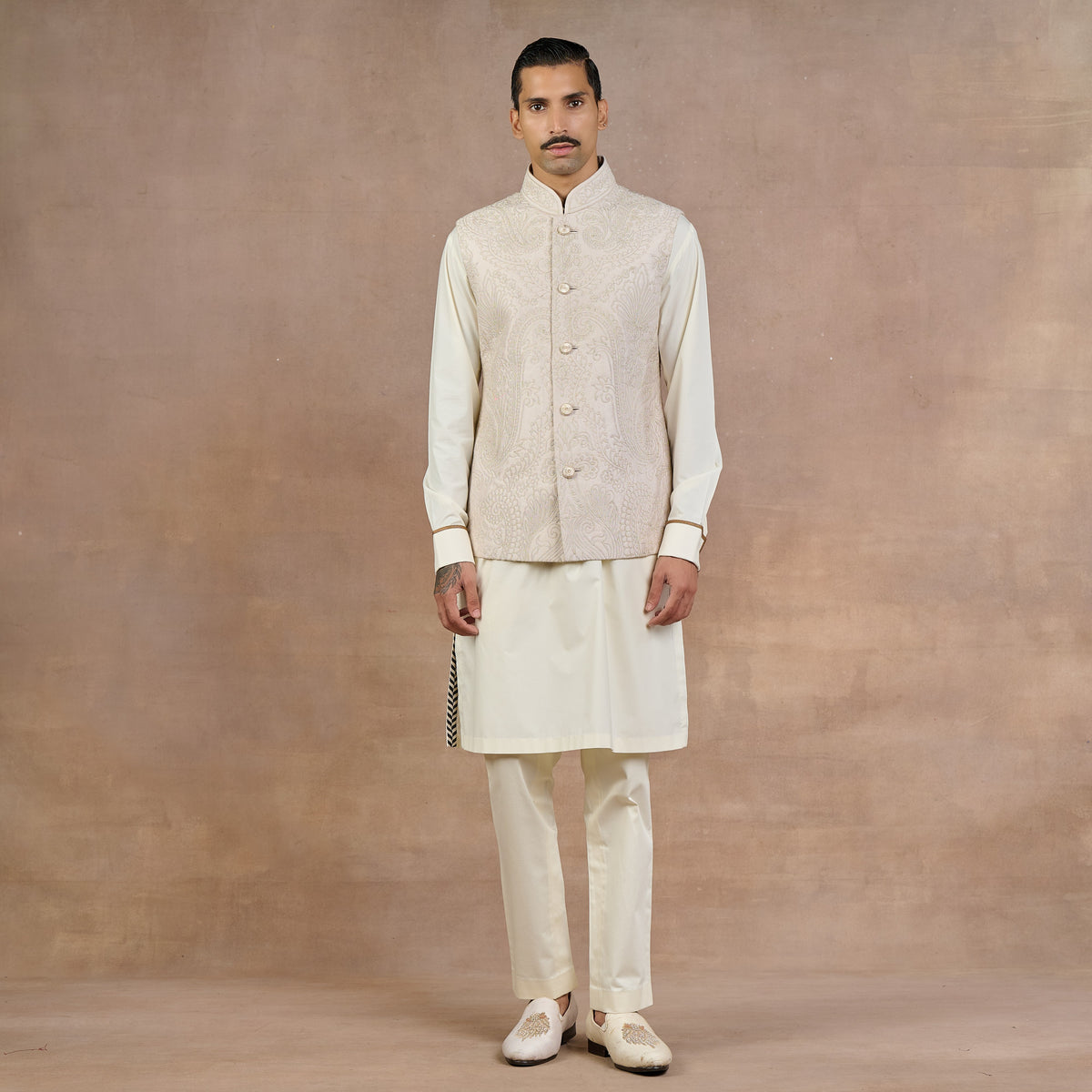 Taupe Nehru Jacket | Siddi