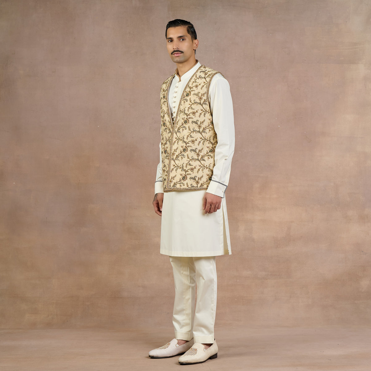 Pearl Ivory Nehru Jacket | Siddi