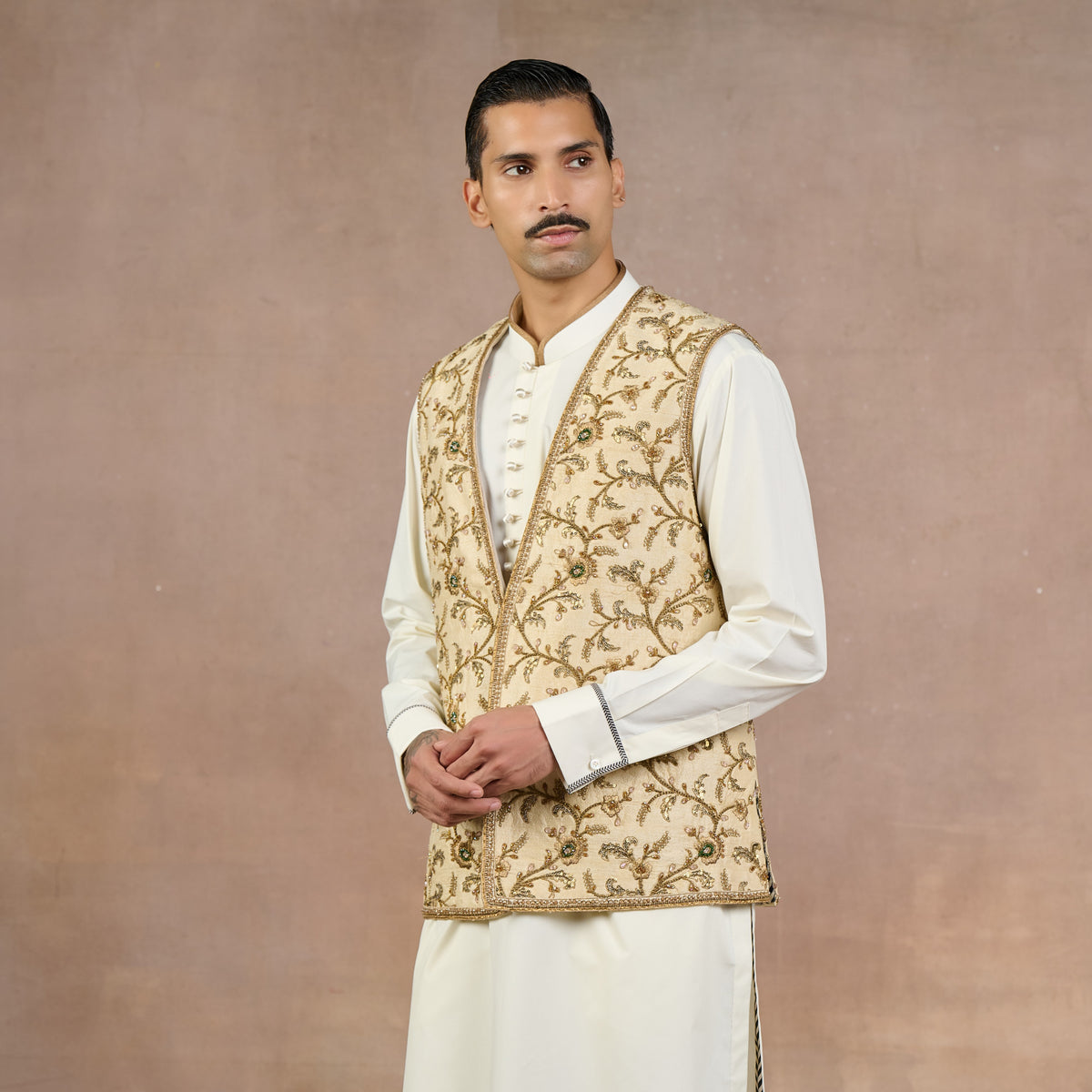 Pearl Ivory Nehru Jacket | Siddi