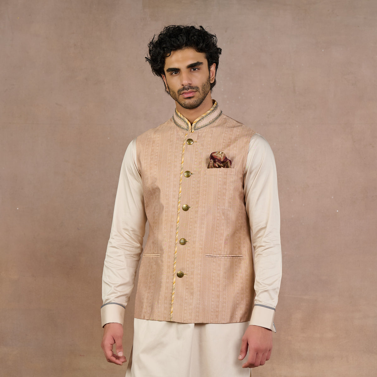 Nugrey Gold Nehru Jacket | Siddi