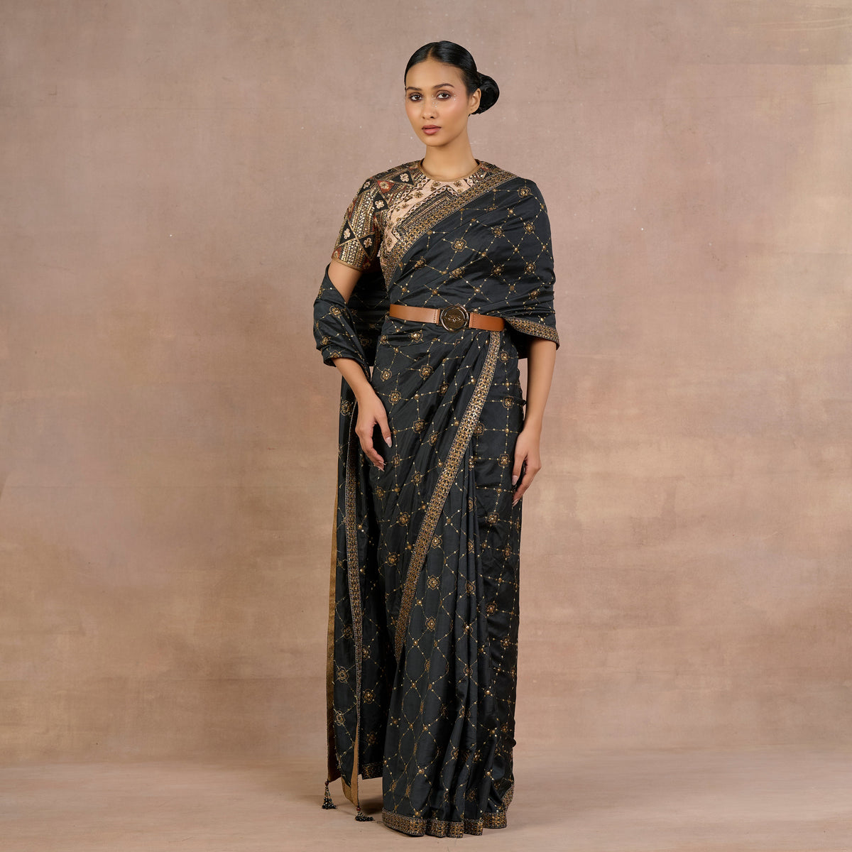 Midnight Black Saree Set | Siddi