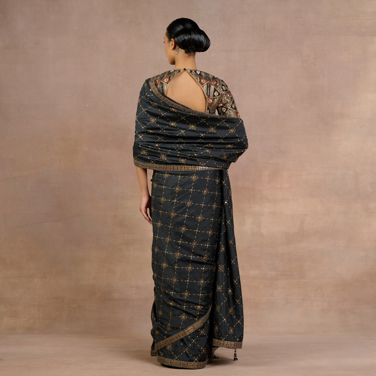 Midnight Black Saree Set | Siddi