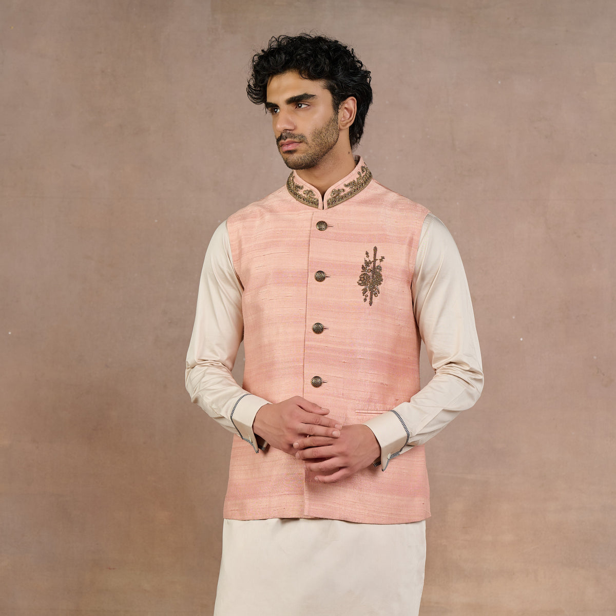 Blush Pink Nehru Jacket | Siddi