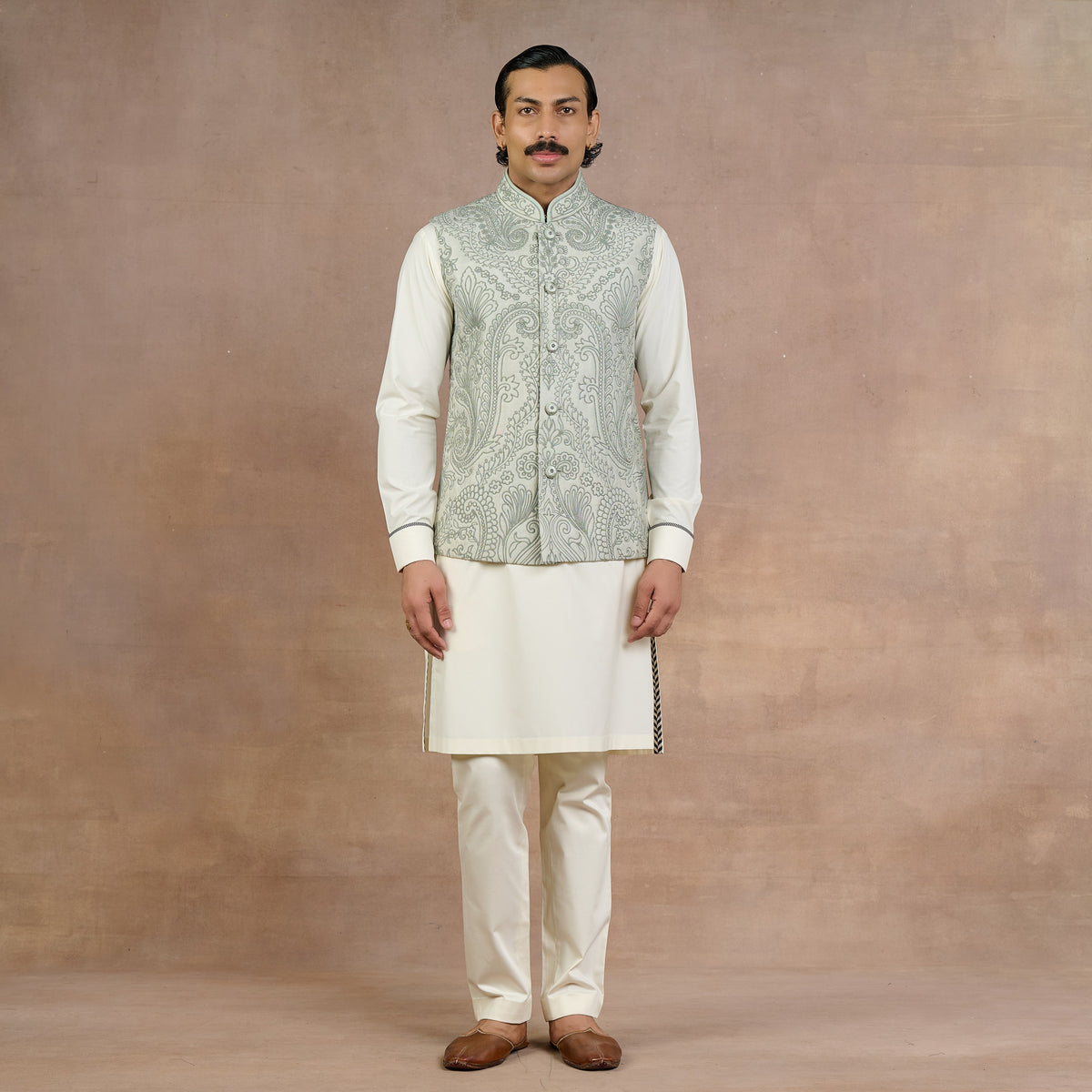 Sage Green Nehru Jacket | Siddi