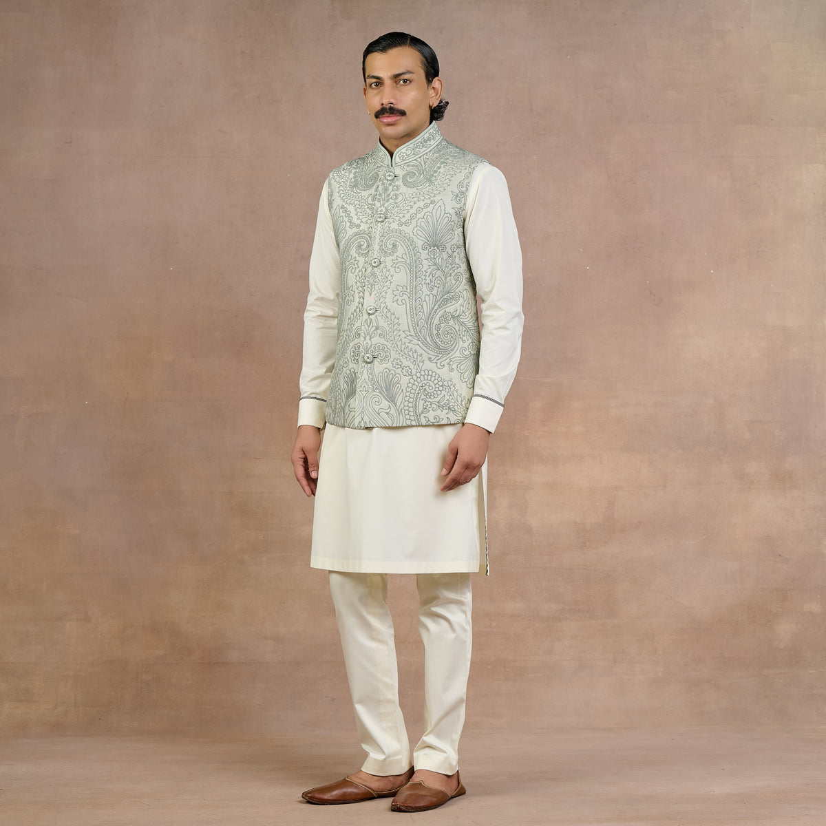 Sage Green Nehru Jacket | Siddi