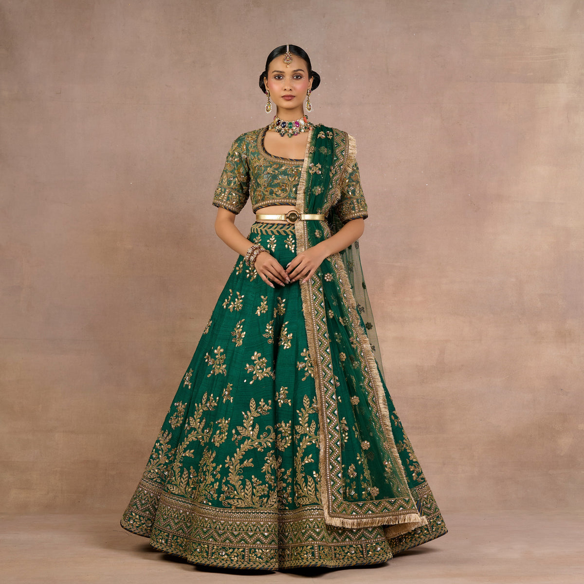 Emerald Green Lehenga Set | Siddi