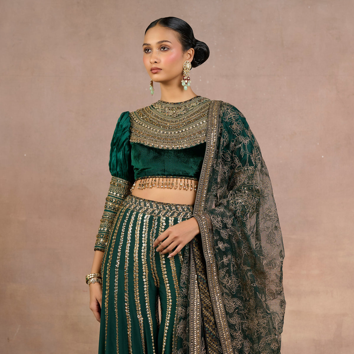Emerald Ombre Sharara Set | Siddi