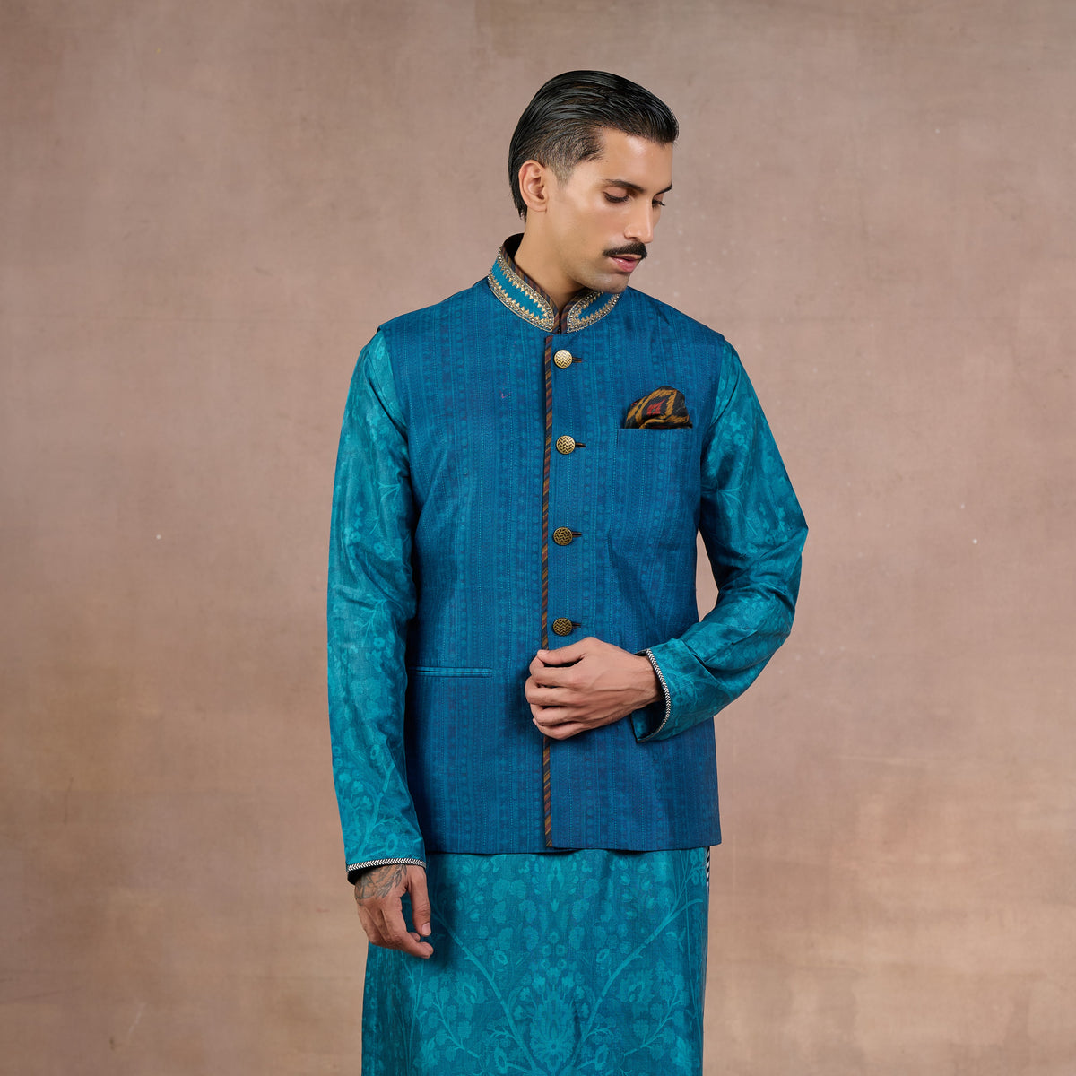 Midnight Blue Nehru Jacket | Siddi