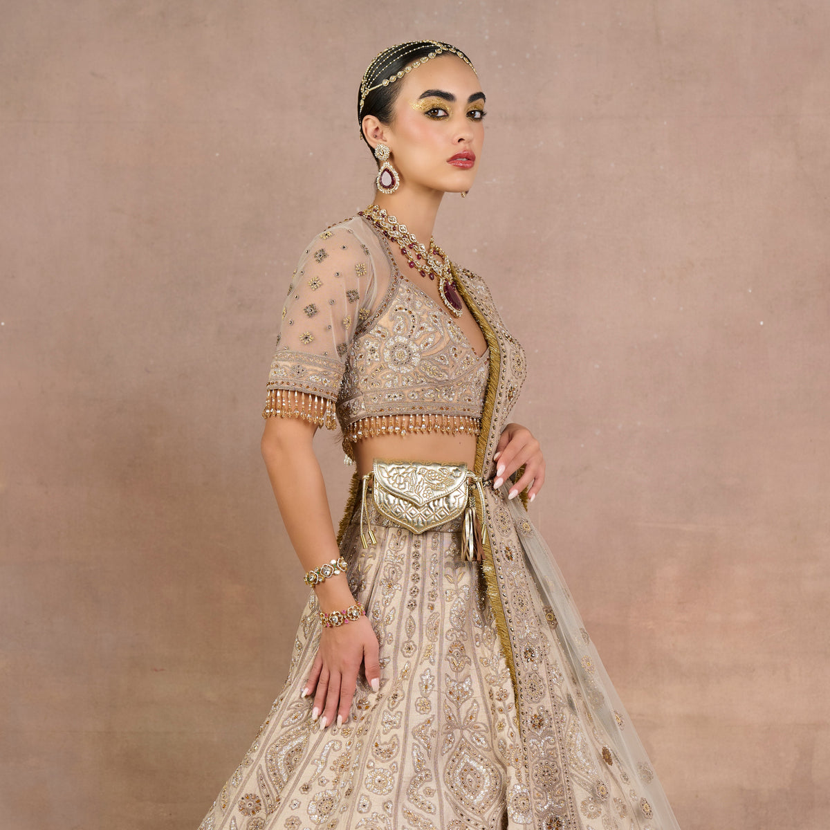 Warm Taupe Lehenga Set | Siddi
