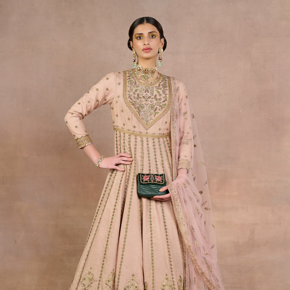 Baby Pink Anarkali Set | Siddi
