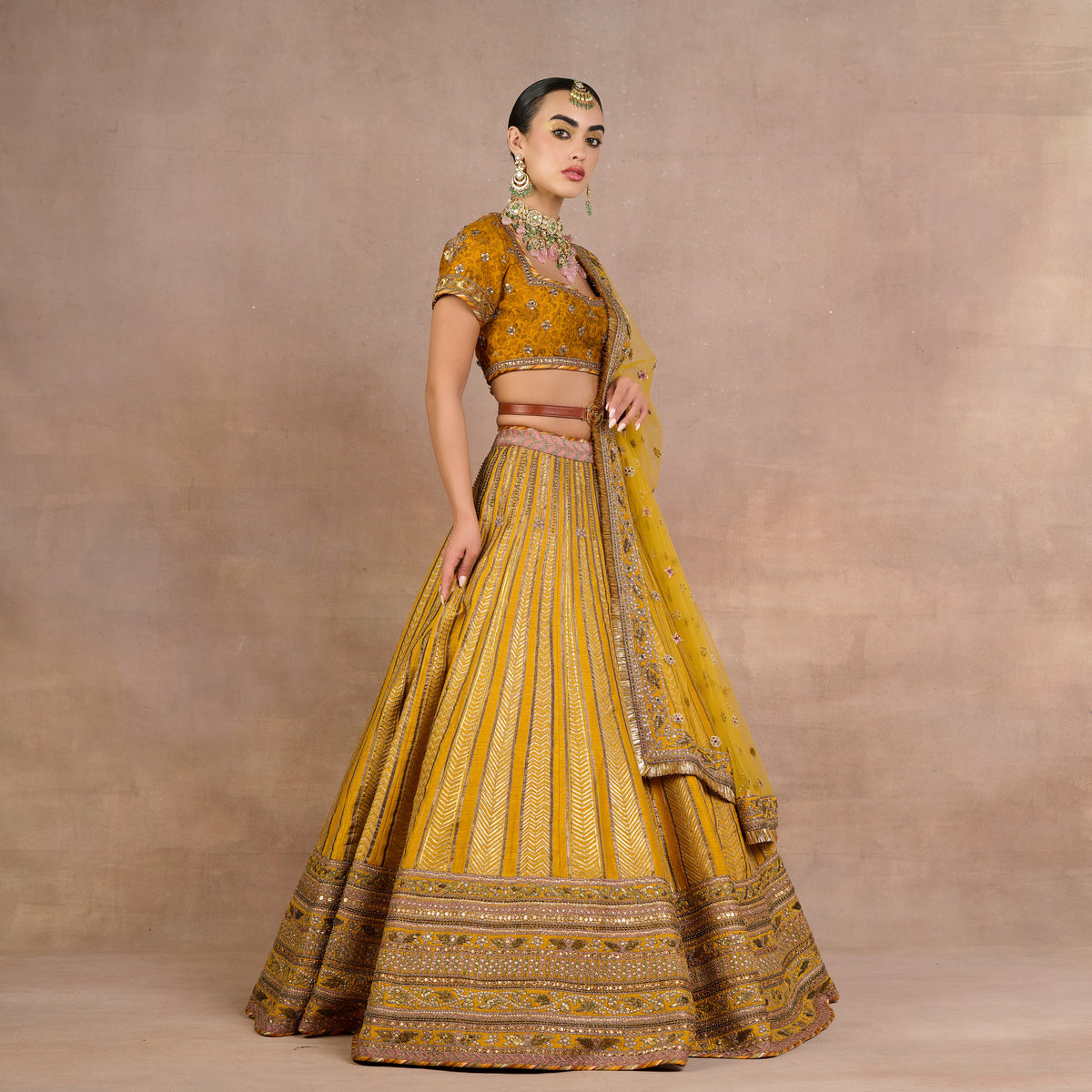 Ochre Yellow Lehenga Set | Siddi